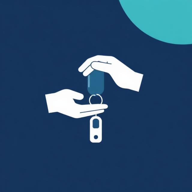 Illustration of one hand passing car keys to another
